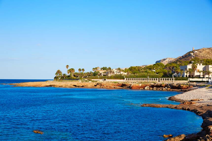 Playa de Punta Negra, en la zona de Les Rotes de Dénia