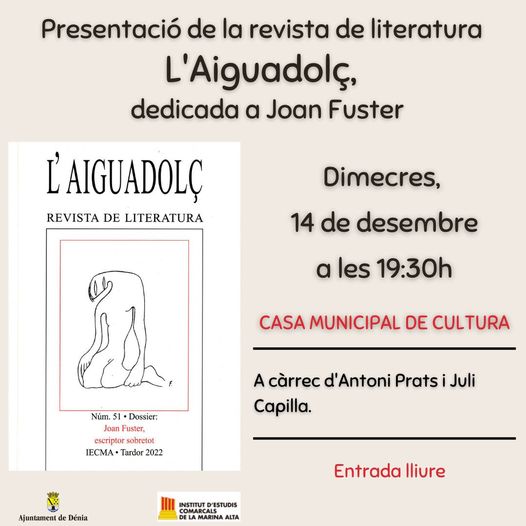 Presentación de la revista de literatura L'Aiguadolç