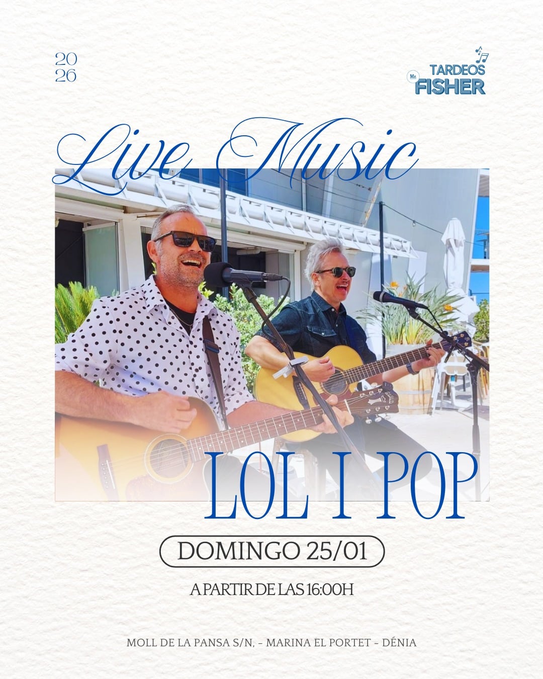 Concierto en vivo en Marina el Portet Dénia