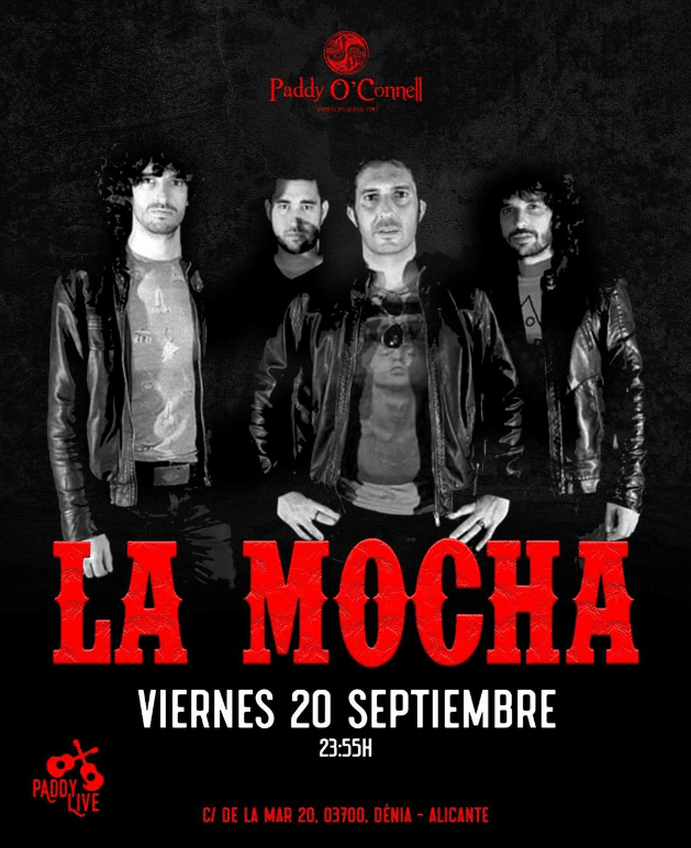 Concierto La Mocha, 20 septiembre en Paddy O'Connell.