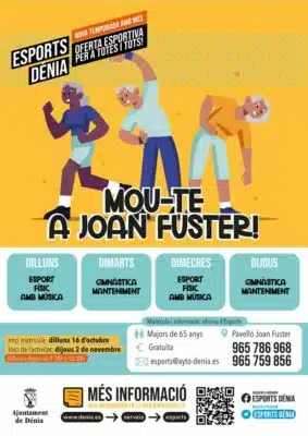 El Ajuntament de Dénia anuncia su oferta deportiva para este curso para todas las edades