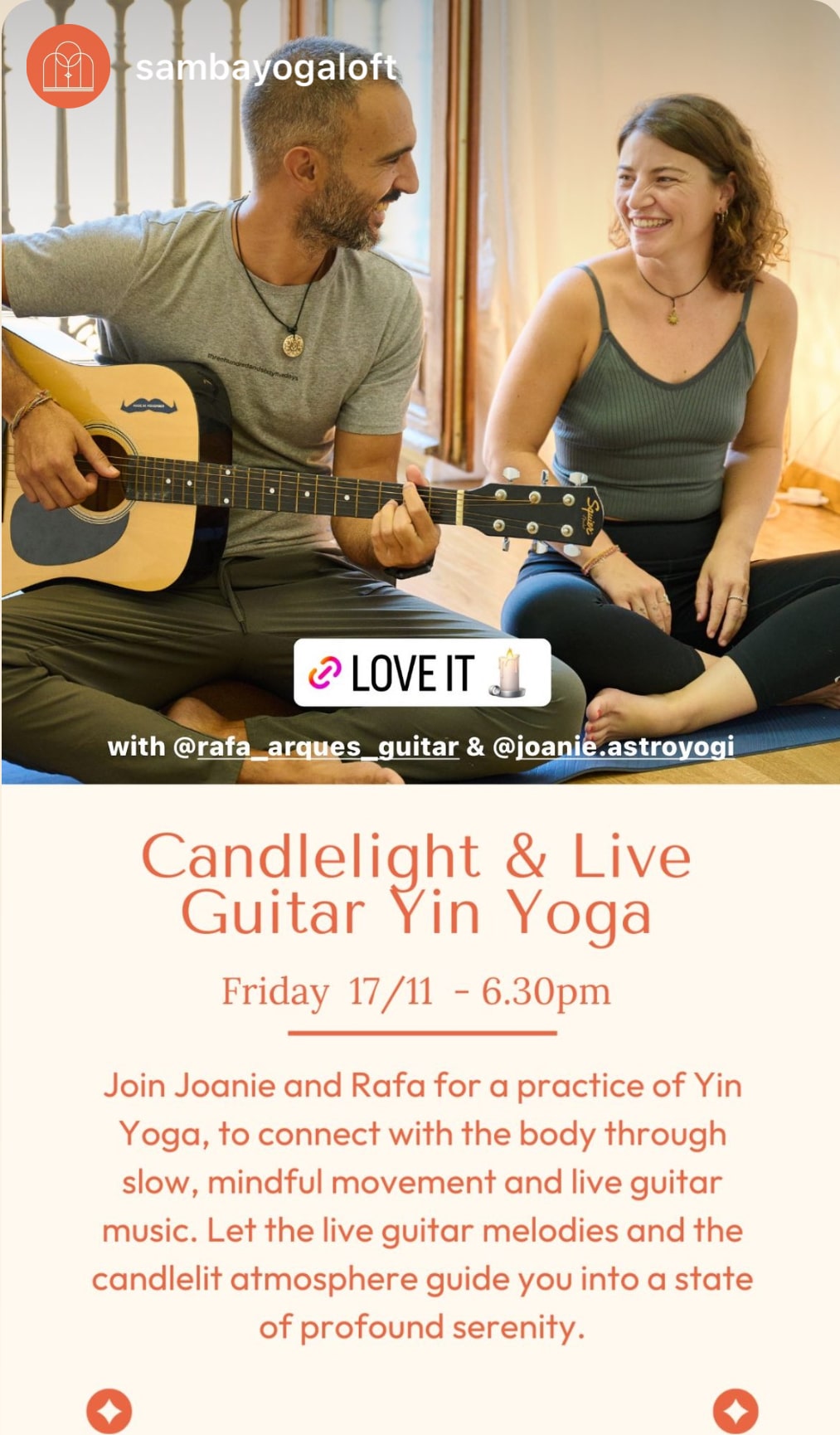 Candelight & live guitar Yin Yoga