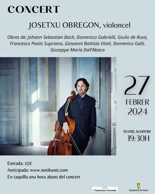 Concierto: JOSETXU OBREGON, violoncelo