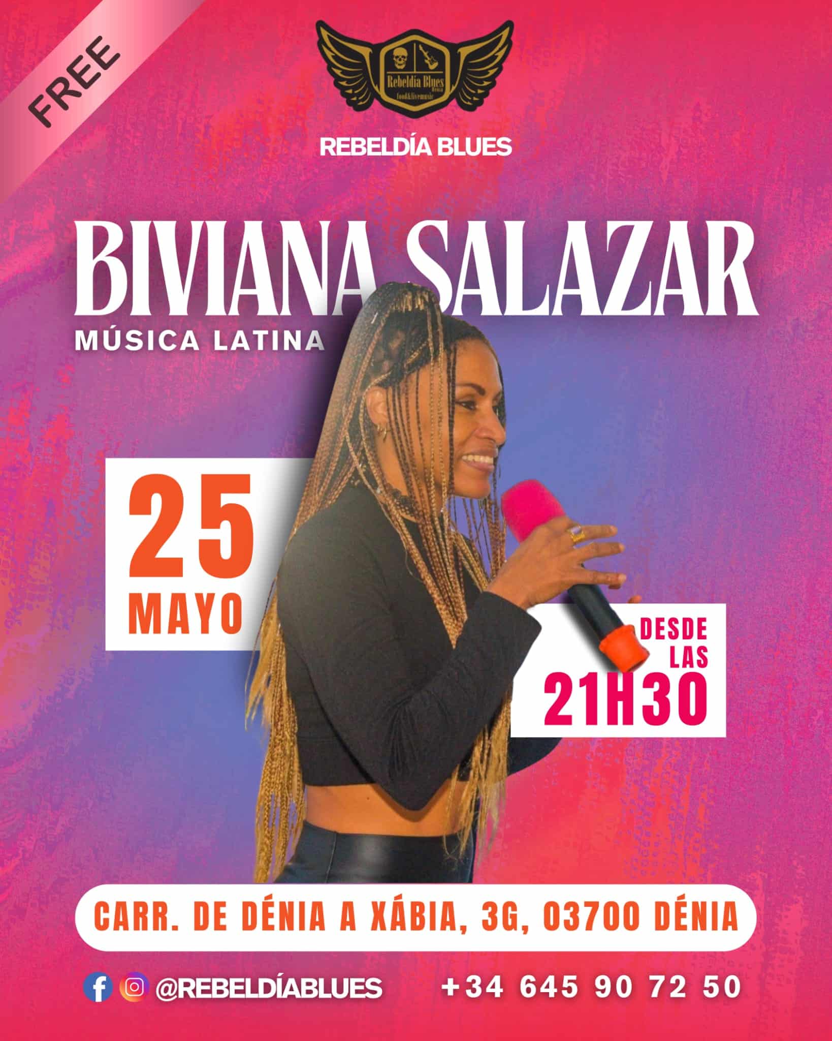 Concierto música latina, 25 mayo, RebelDía Blues, Dénia.