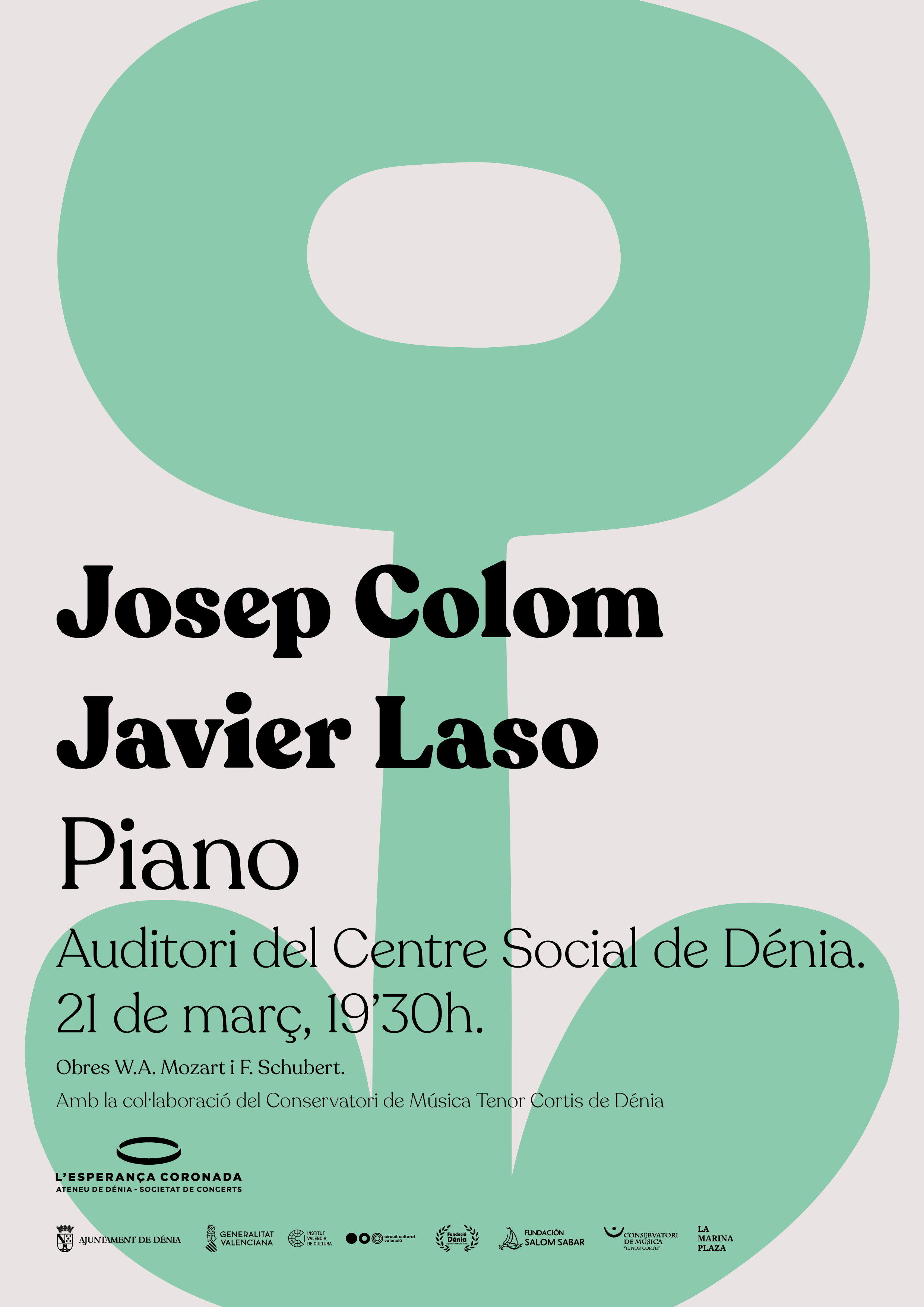 Concierto: JOSEP COLOM, piano & JAVIER LASO ROVIRA, piano