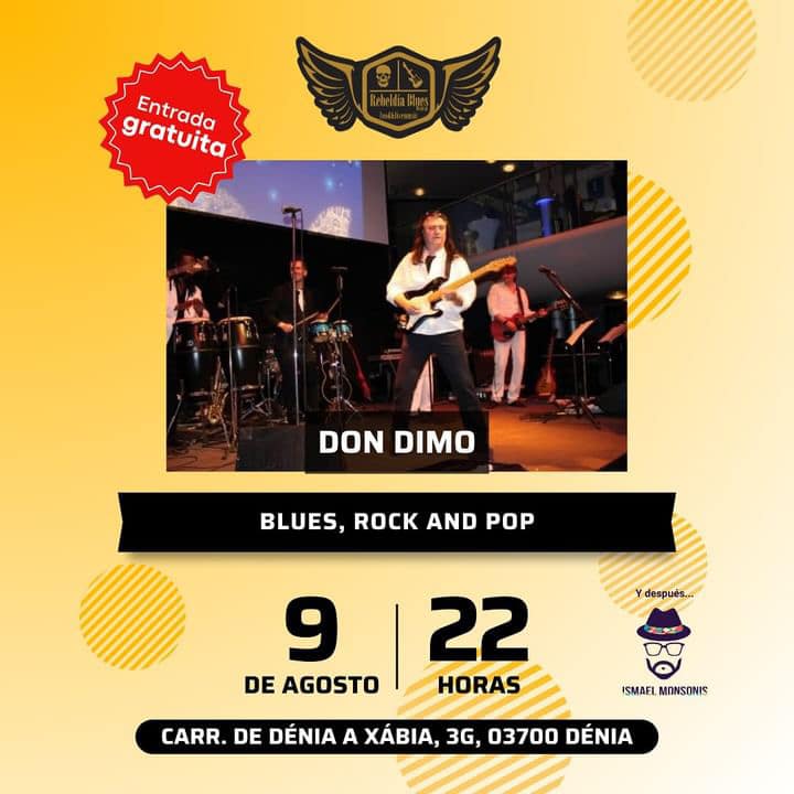 Concierto Don Dimo, blues, rock y pop en Dénia.