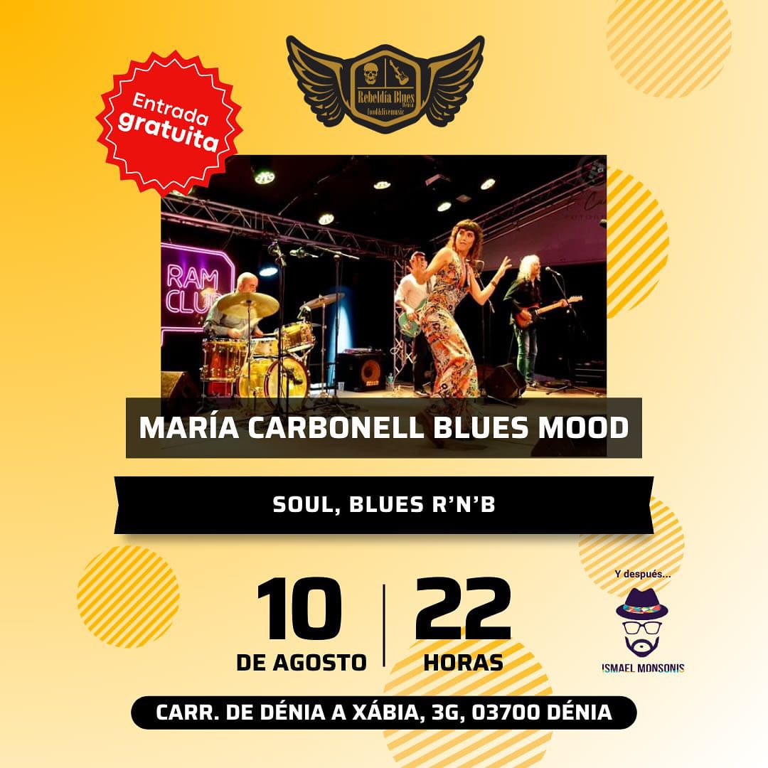 Concierto María Carbonell Blues Mood, 10 agosto Dénia