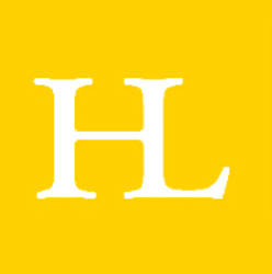 Logo HL en fondo amarillo.