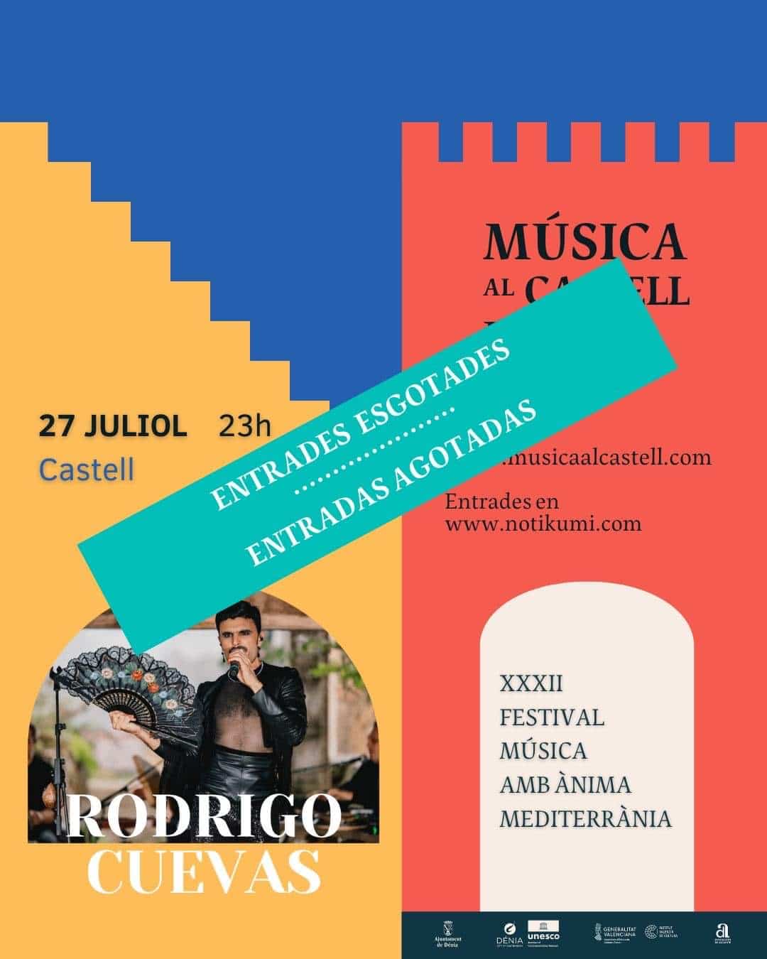 Concierto de Rodrigo Cuevas el 27 de julio.