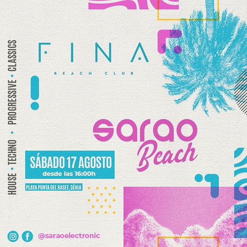 Evento musical Sarao Beach sábado 17 agosto.