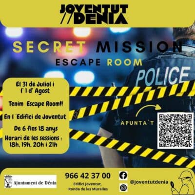 Evento Escape Room en Denia el 31 de julio.