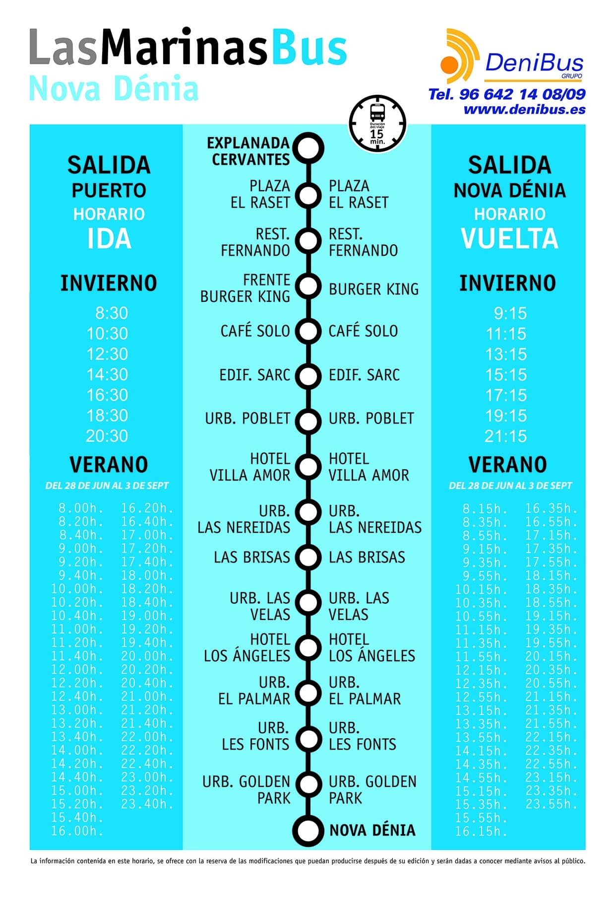 Horarios de autobuses Las Marinas Dénia.