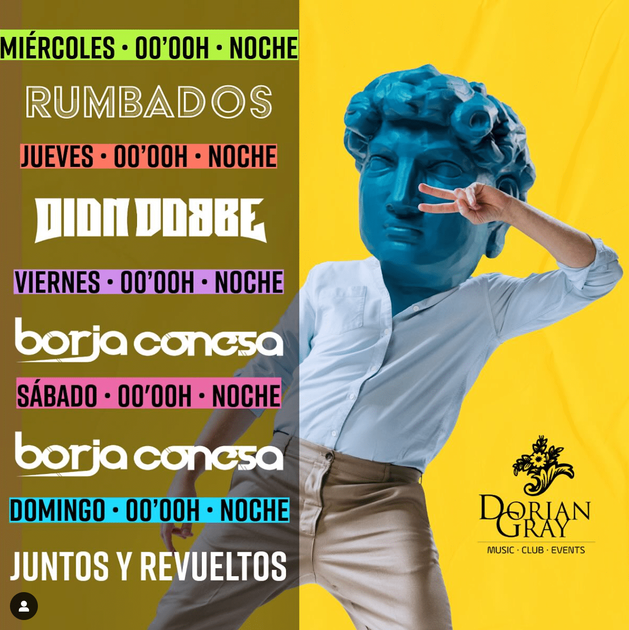 Eventos semanales en Dorian Gray.