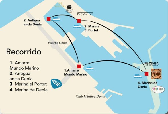 Mapa del recorrido en Denia.