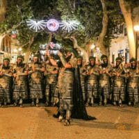 Desfile de Moros y Cristianos en Denia, España.