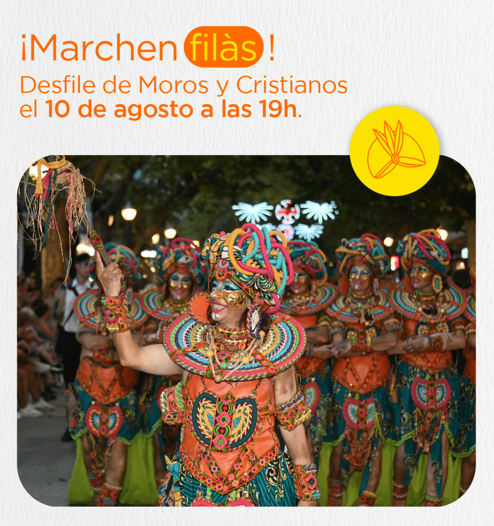 Desfile Moros y Cristianos 10 agosto 19h.