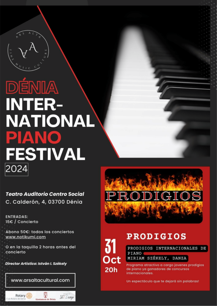 Cartel del Festival Internacional de Piano en Dénia 2024.