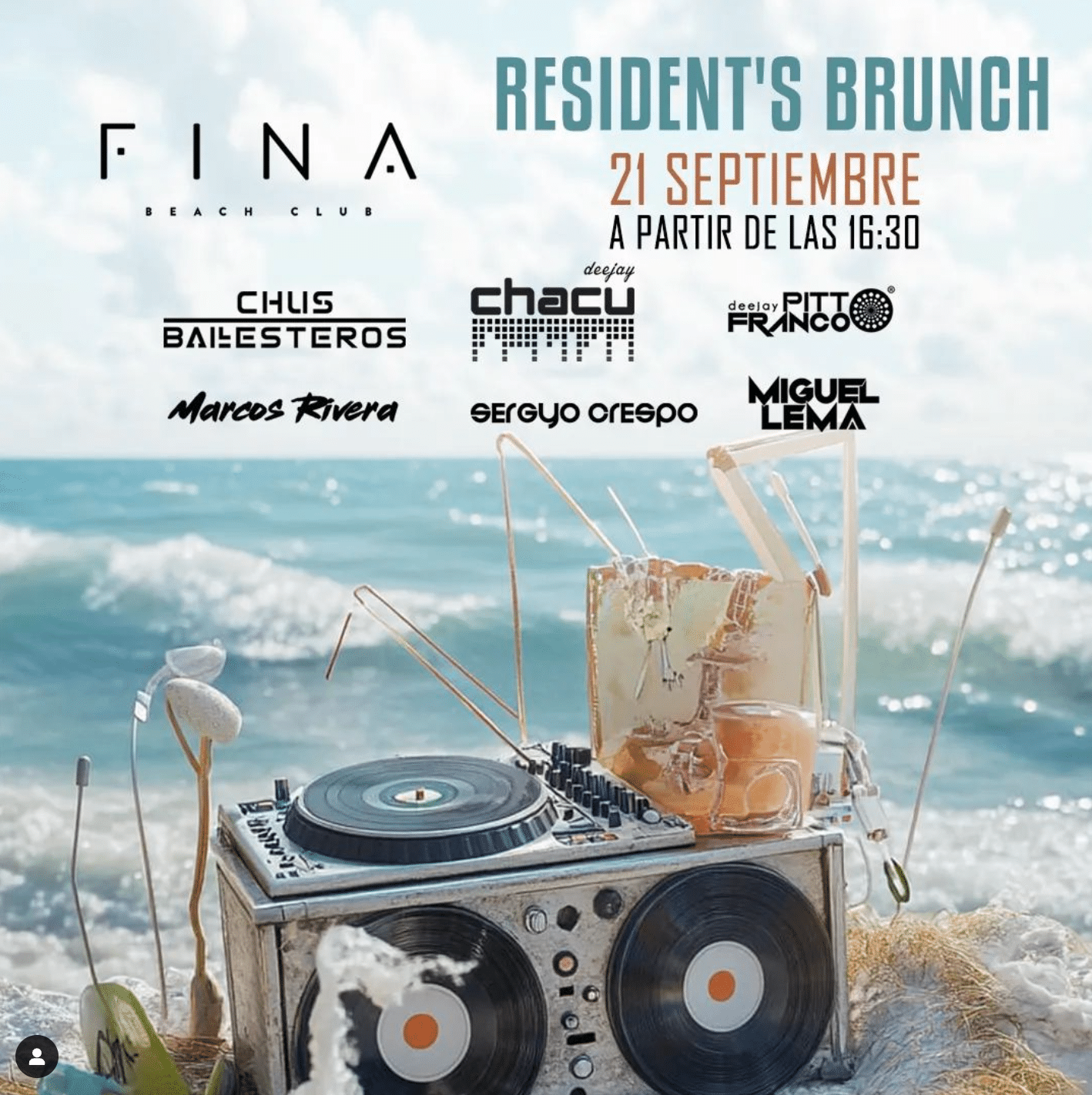 Brunch en Fina Beach Club 21 septiembre