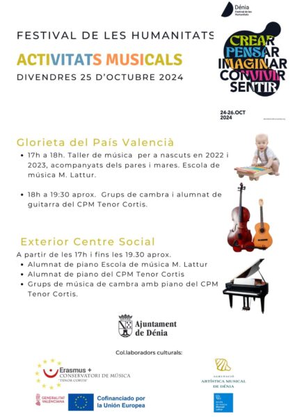 Festival de Humanitats actividades musicales octubre 2024 Denia