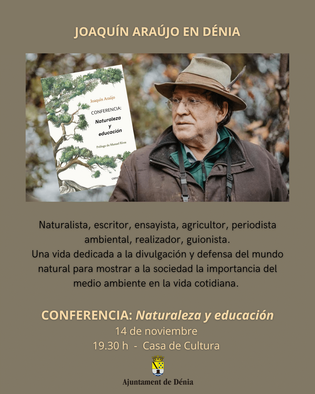 Conferencia sobre naturaleza en Dénia, noviembre.