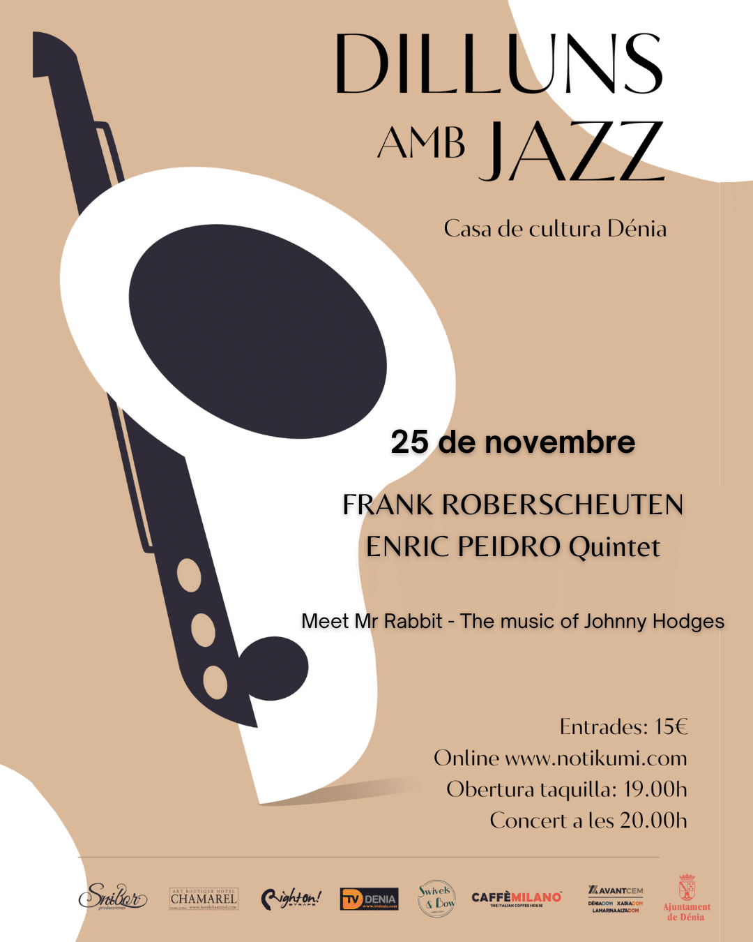 Concierto de jazz en Dénia, 25 de noviembre