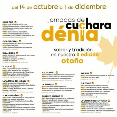 Jornadas de cuchara en Dénia, octubre a diciembre.
