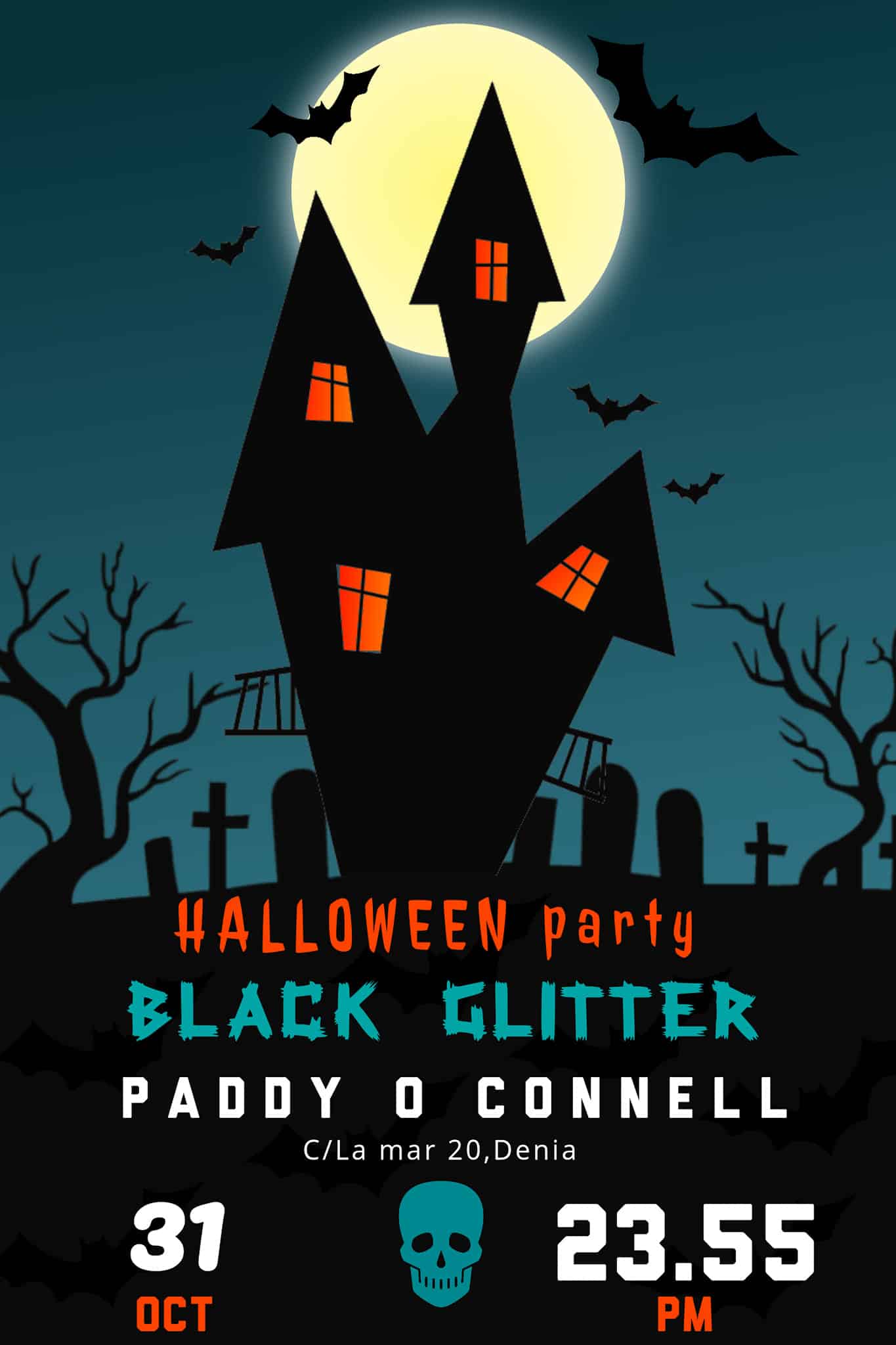 Fiesta Halloween en Paddy O Connell, Denia, 31 octubre.