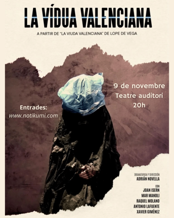 Cartel teatral La Viuda Valenciana, fecha y elenco