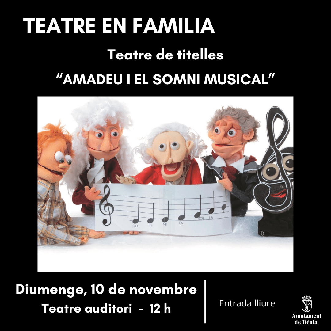 Teatro de títeres 'Amadeu', evento en Dénia.