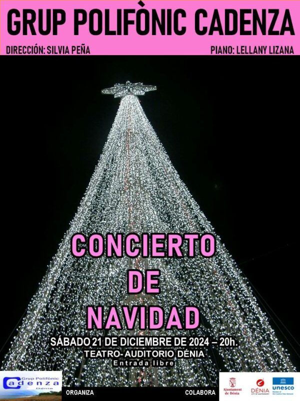 Cartel concierto Navidad en Dénia, 2024.