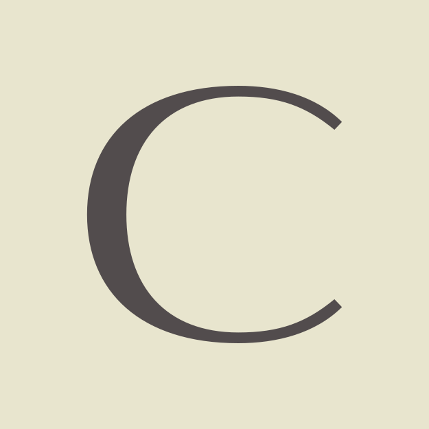 Letra C mayúscula en fuente serif