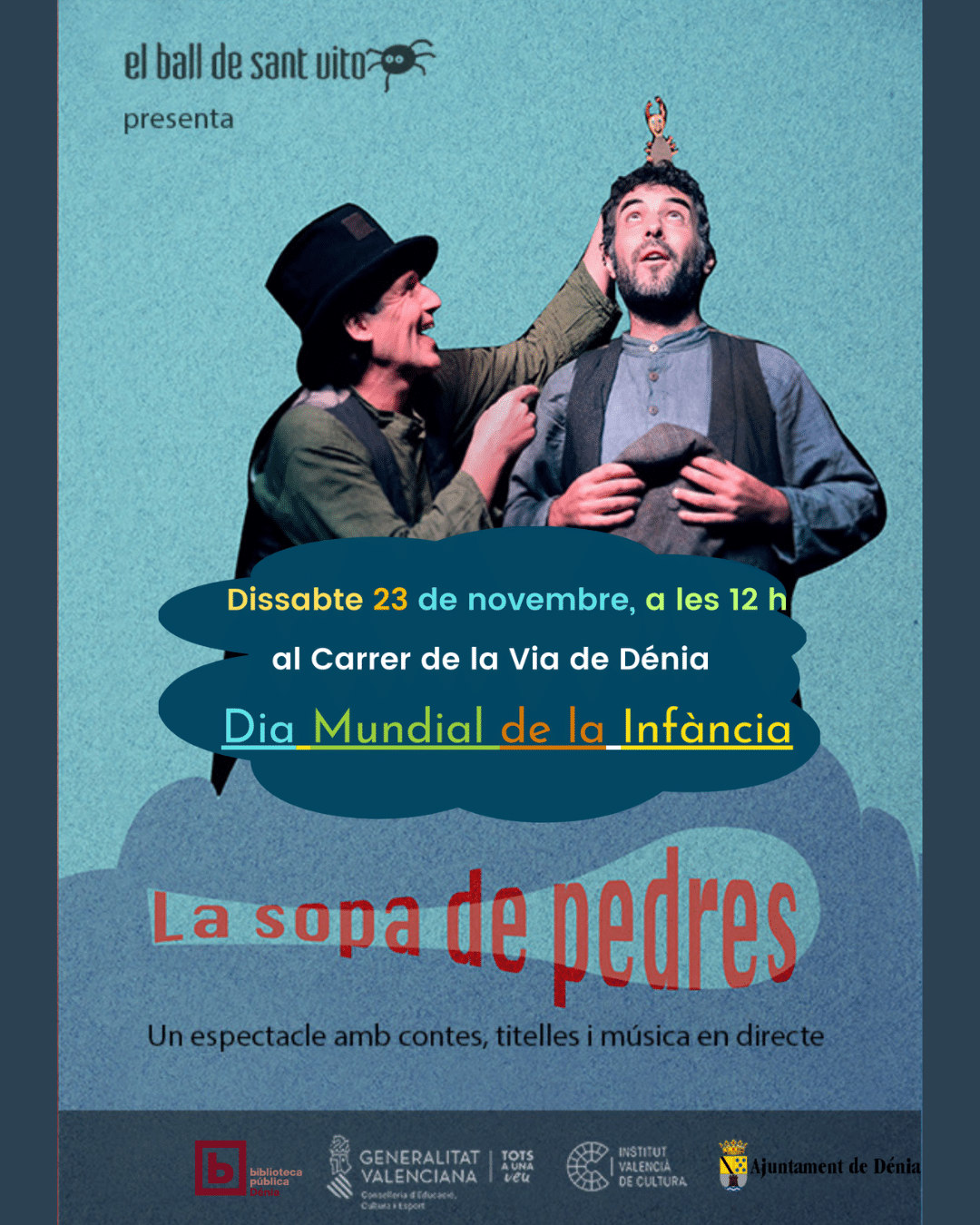 Cartel evento La sopa de pedres en Dénia.