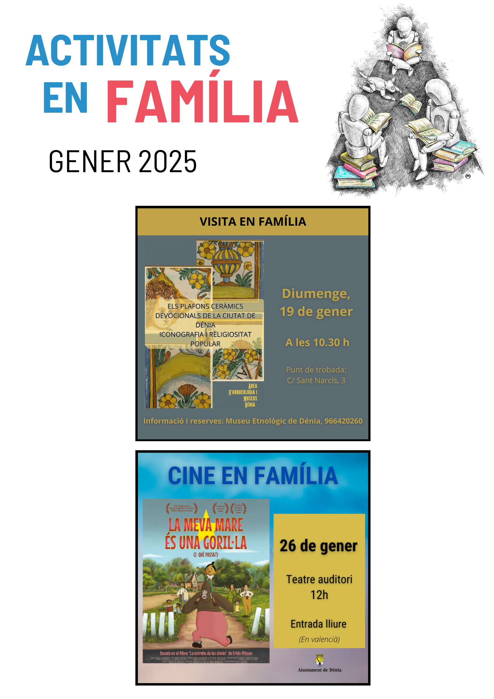 Actividades familiares enero 2025 en Dénia.