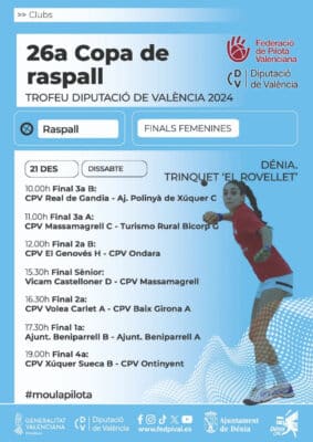 Cartel 26a Copa de Raspall 2024 en Dénia.