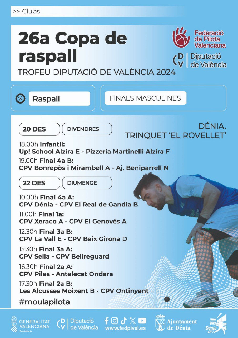 Cartel 26a Copa de Raspall 2024 en Dénia