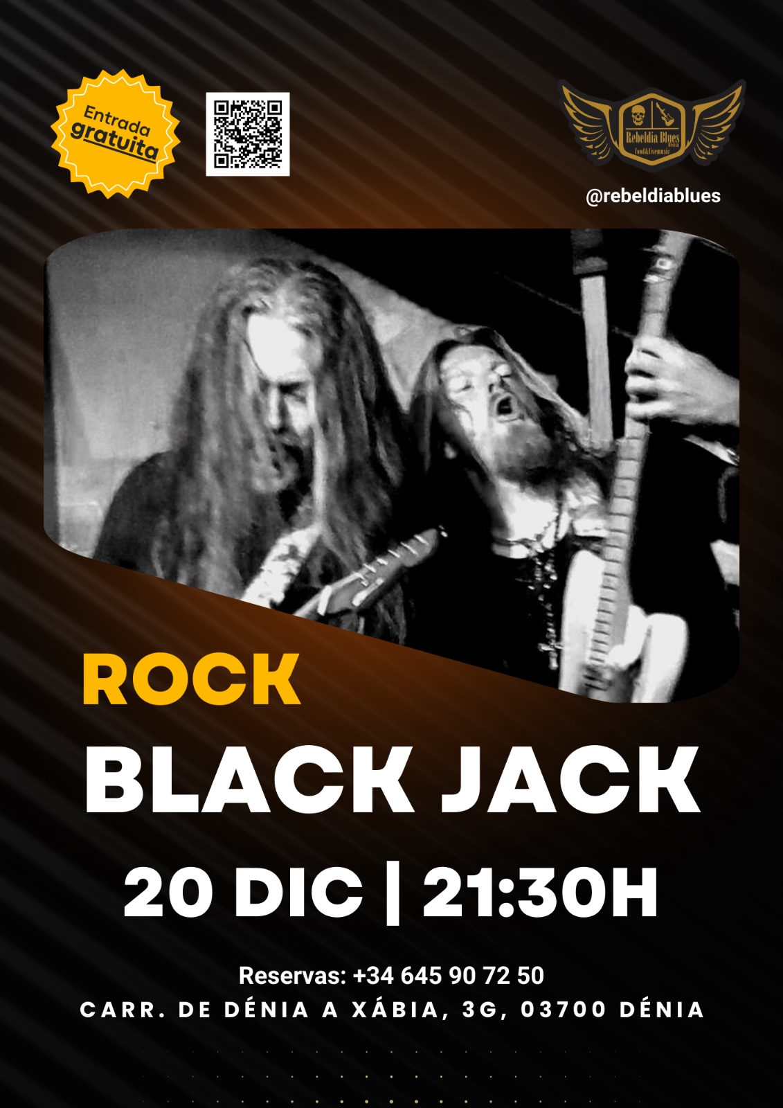 Concierto rock Black Jack 20 diciembre Denia