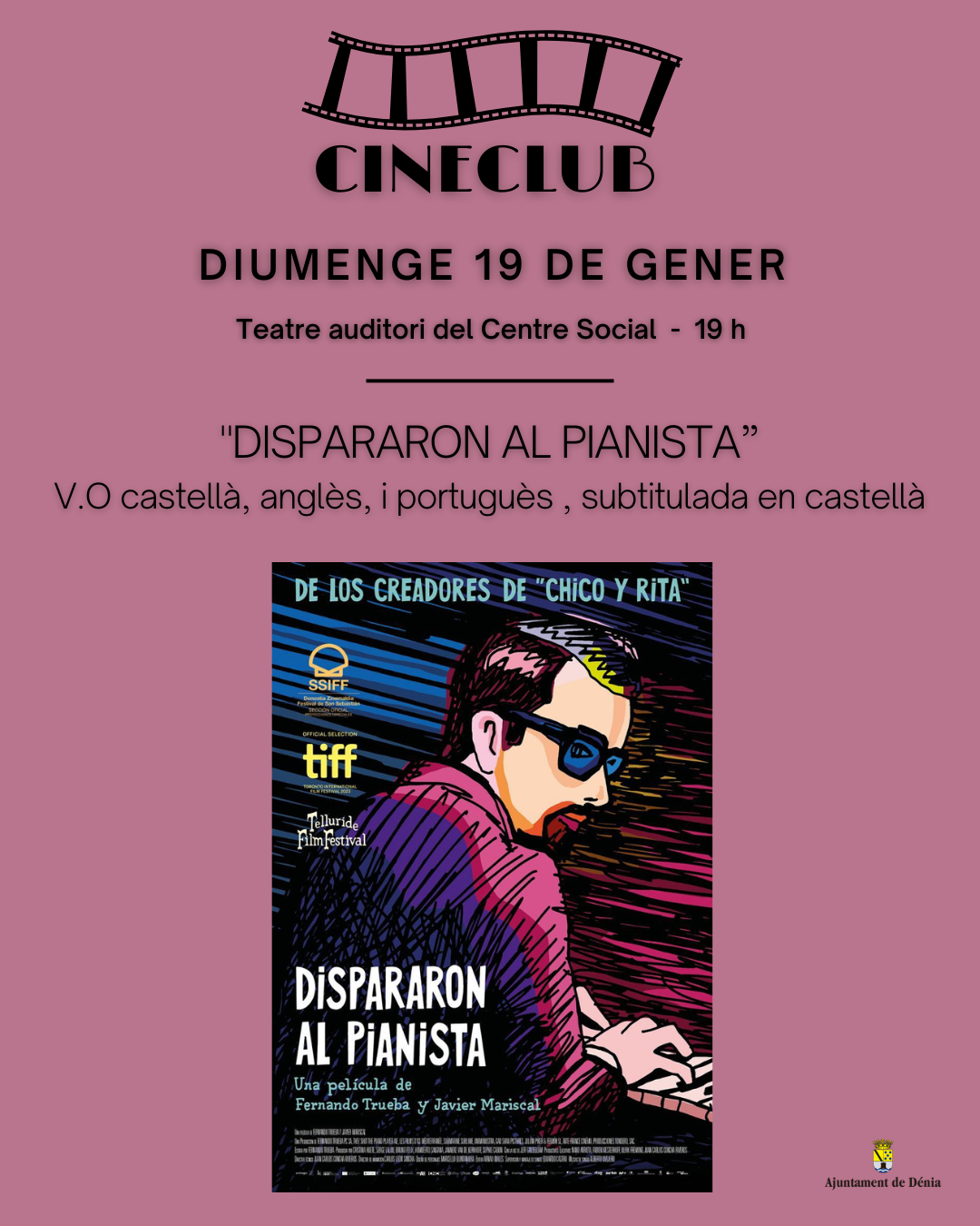 Cartel película 'Dispararon al pianista' cineclub Dénia.