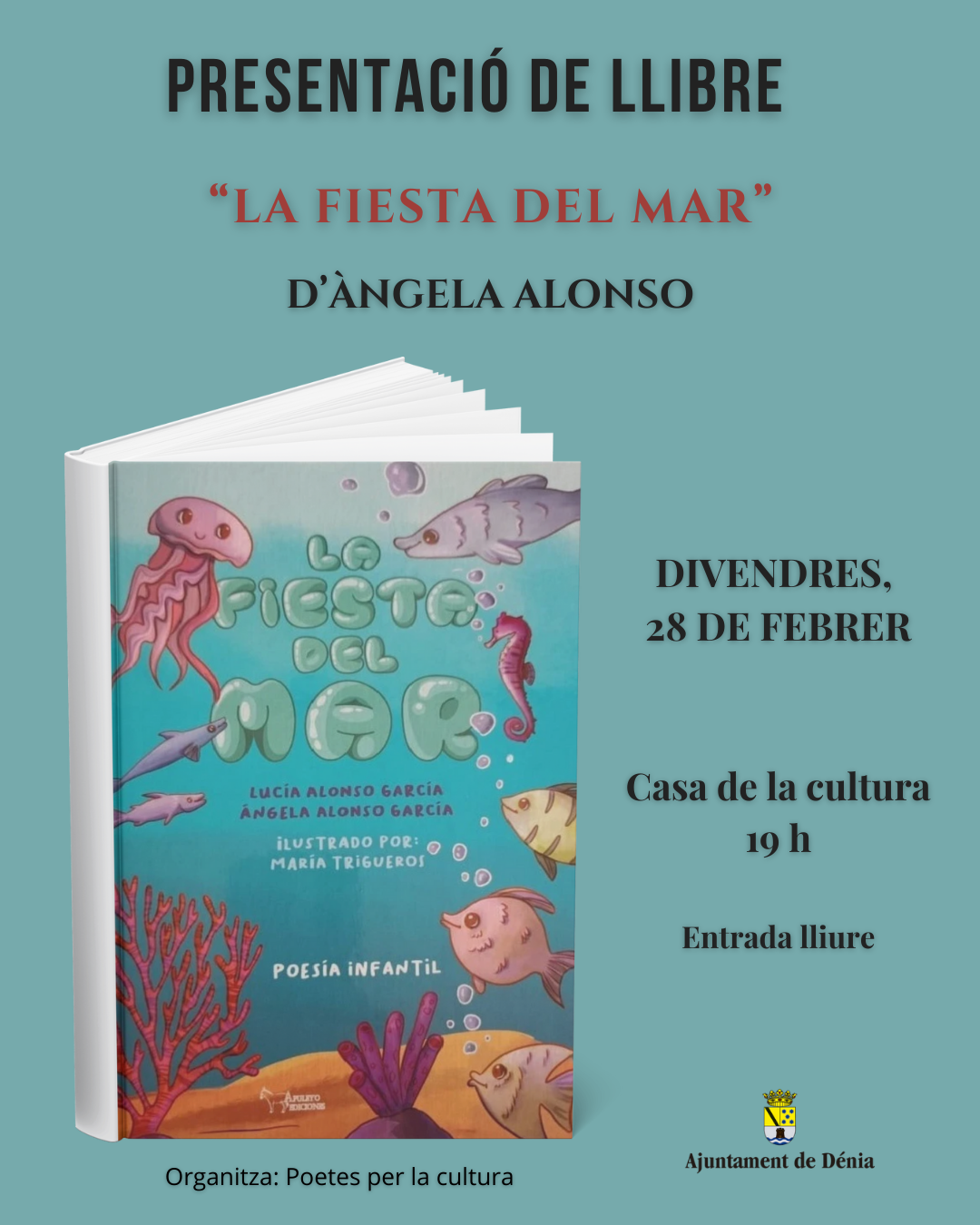 Cartel presentación libro infantil 'La fiesta del mar'.