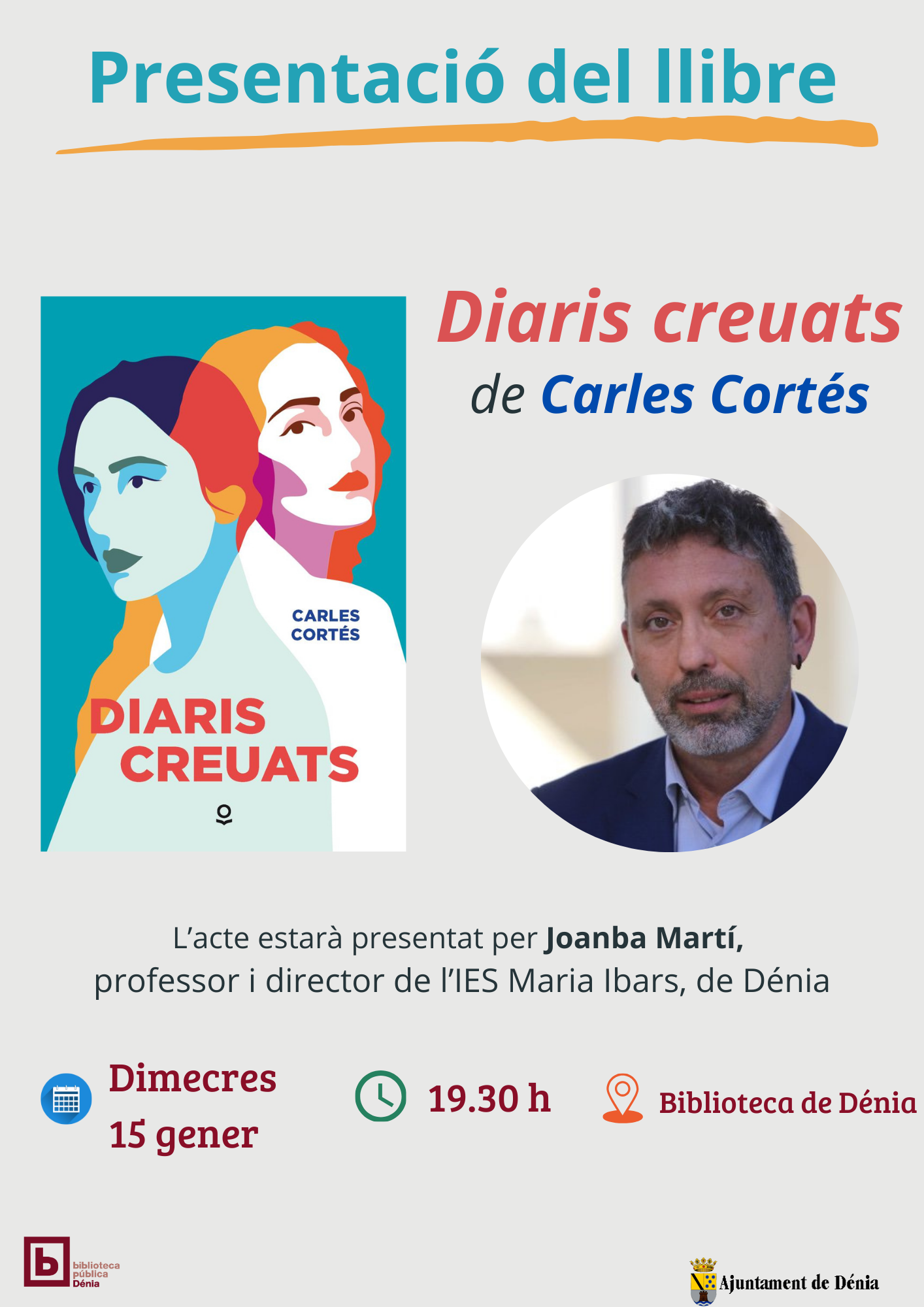 Presentación libro 'Diaris Creuats' en Dénia, enero.