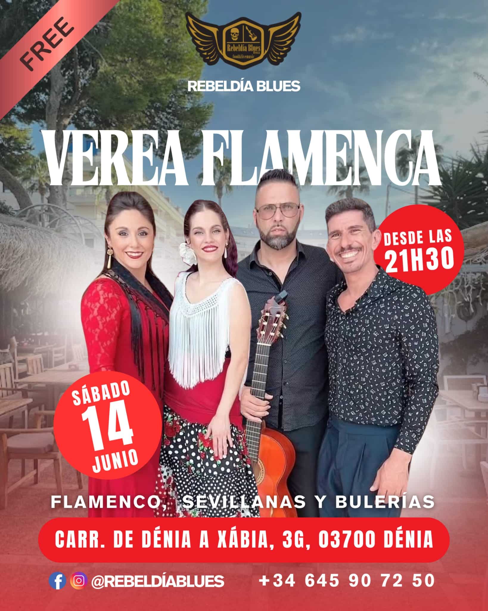 Concierto flamenco gratis en Rebeldía Blues, Denia.