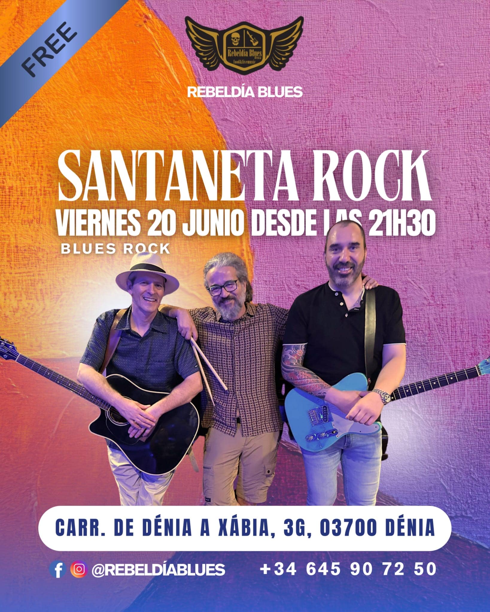 Concierto Santaneta Rock en Rebeldía Blues Dénia.