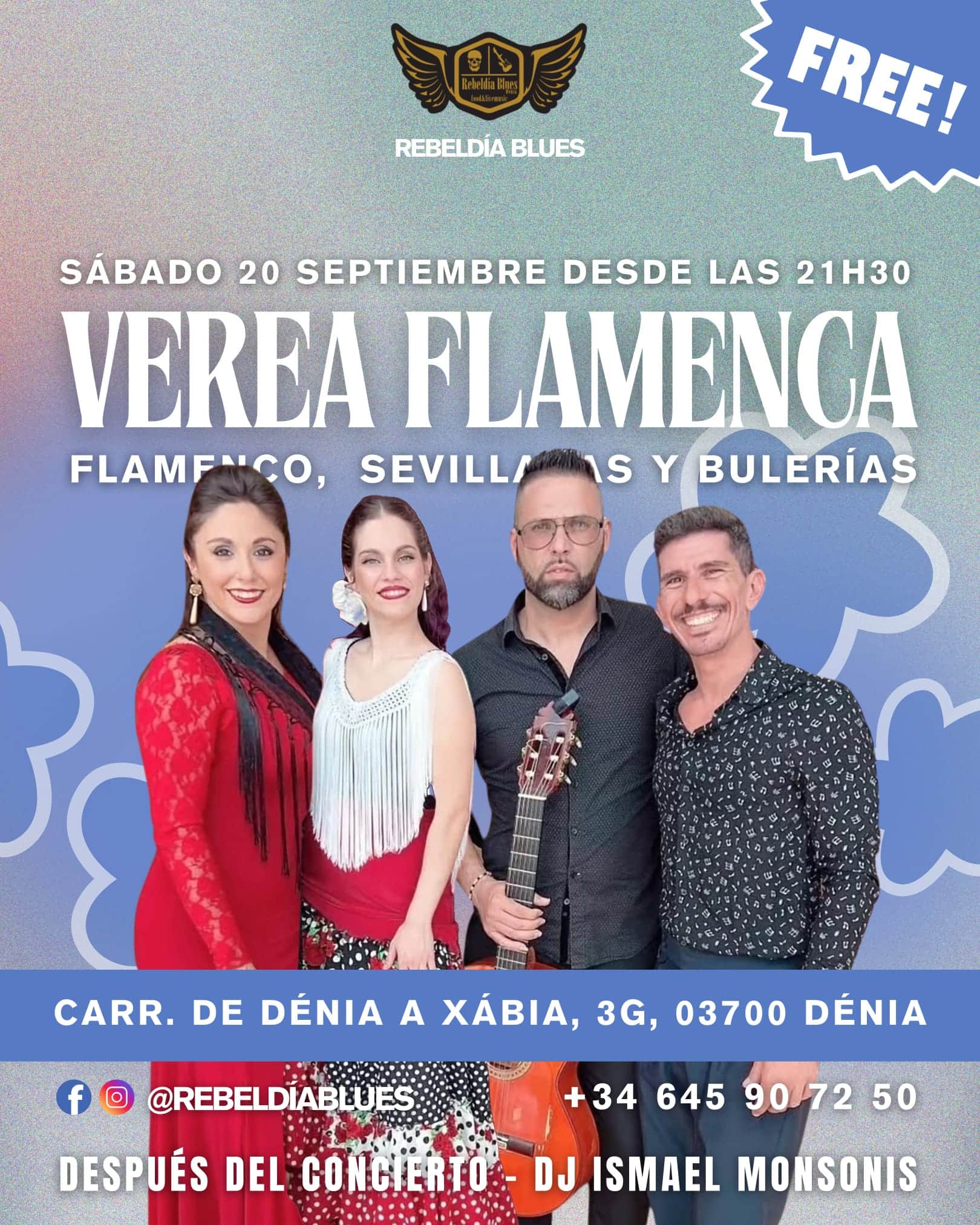Concierto gratuito de flamenco en Dénia, 20 septiembre.