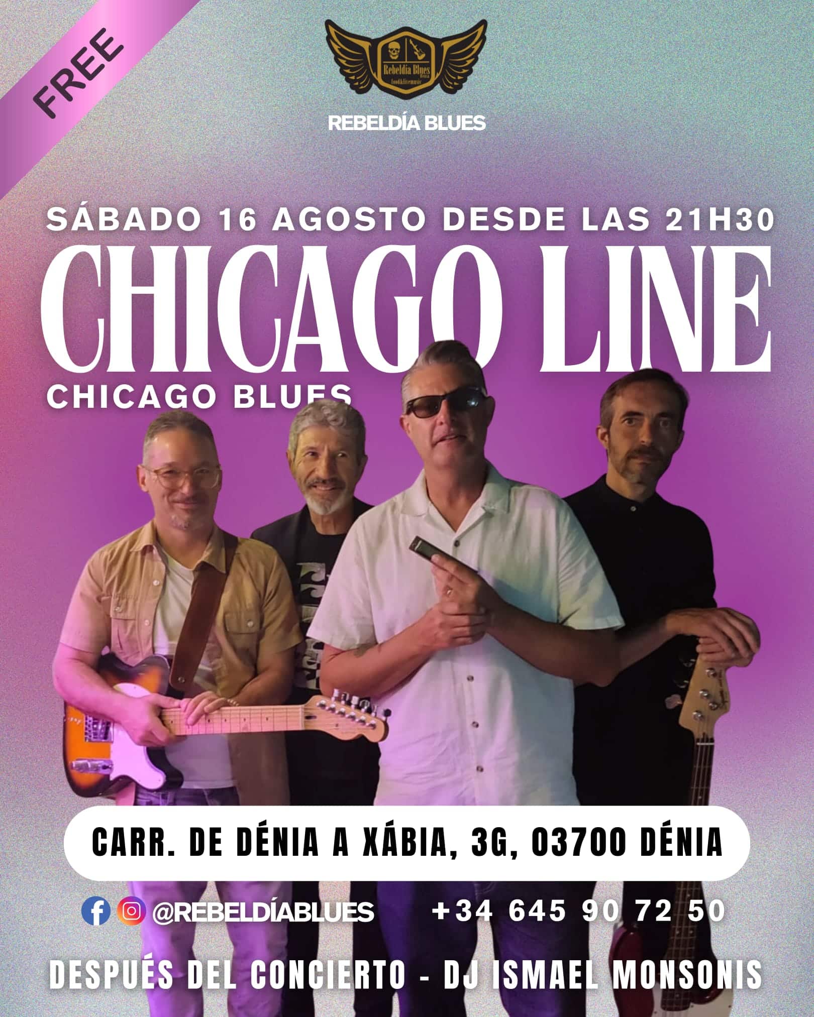 Concierto Chicago Line en Xàbia 16 agosto