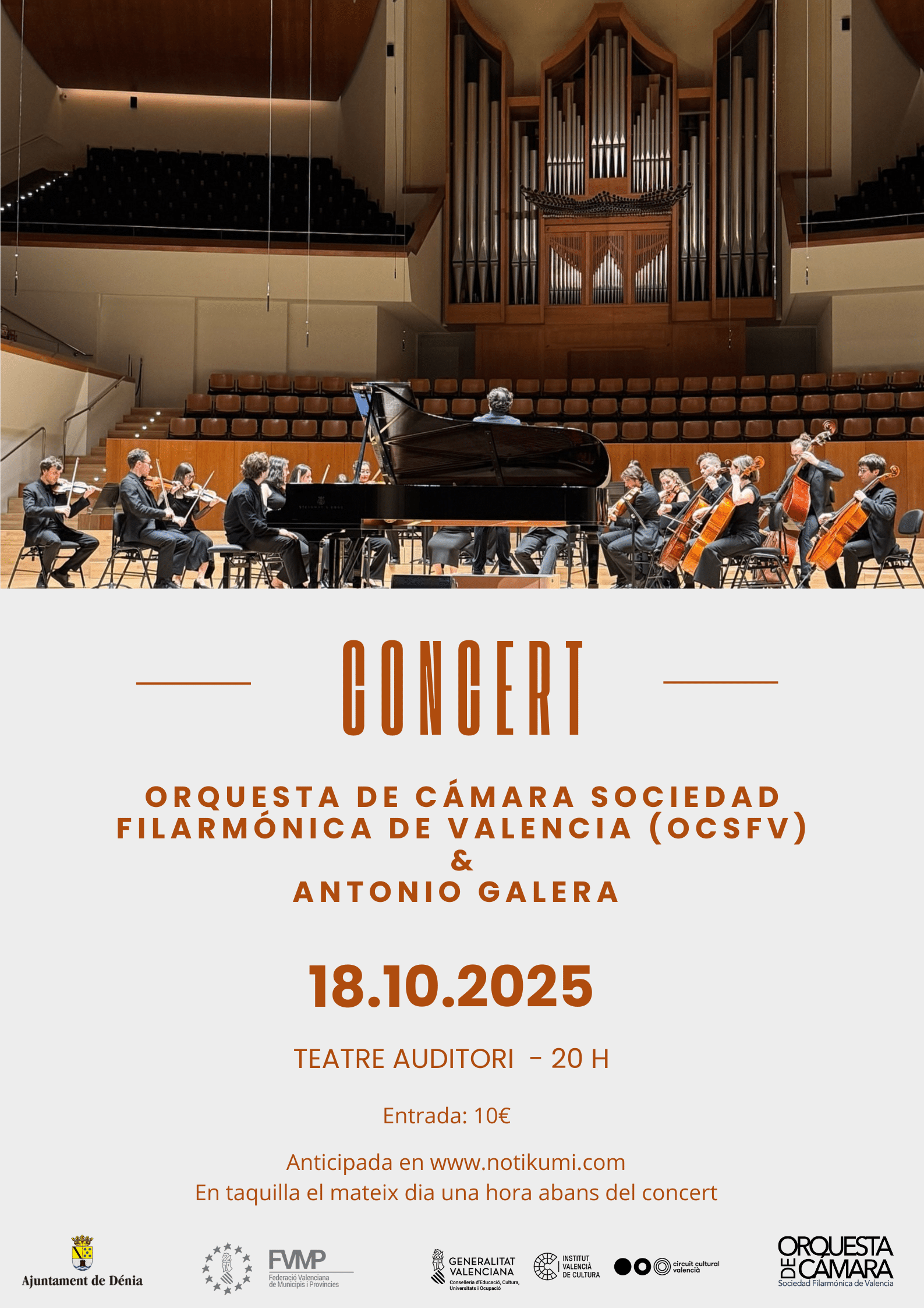 Concierto orquesta en Teatre Auditori, 18 octubre 2025.