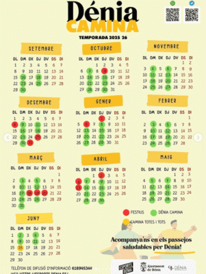 Calendario actividades saludables Dénia 2025-26