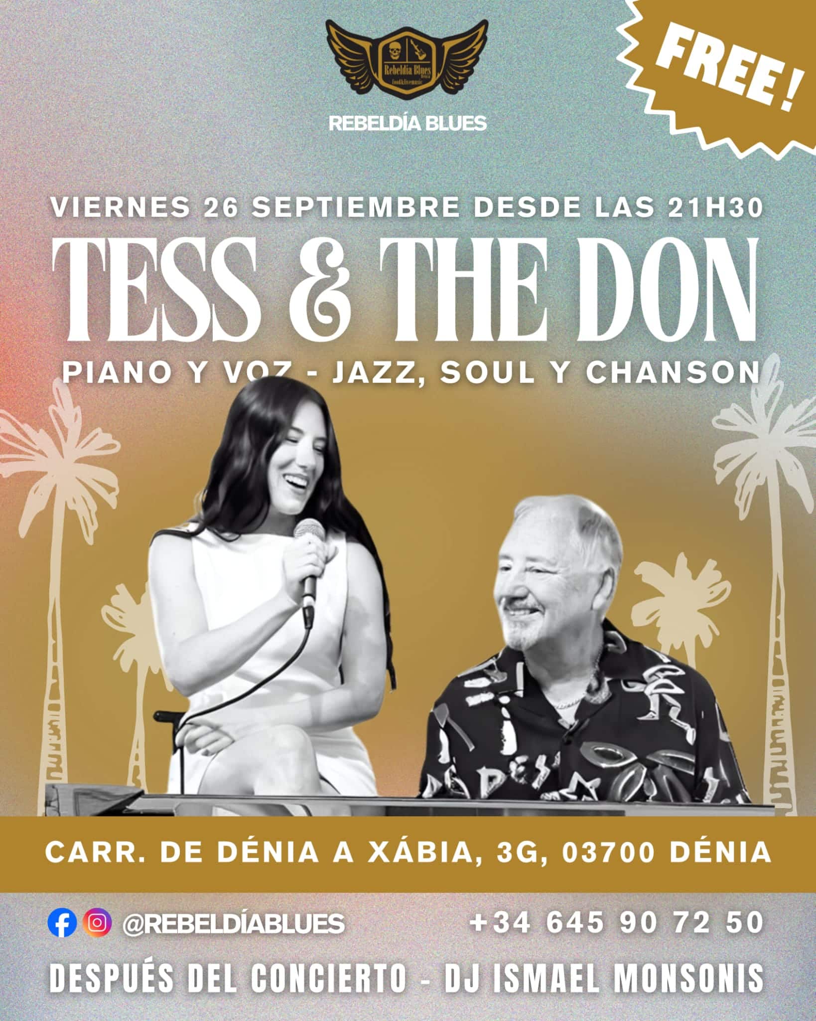 Concierto gratuito Tess & The Don en Dénia.