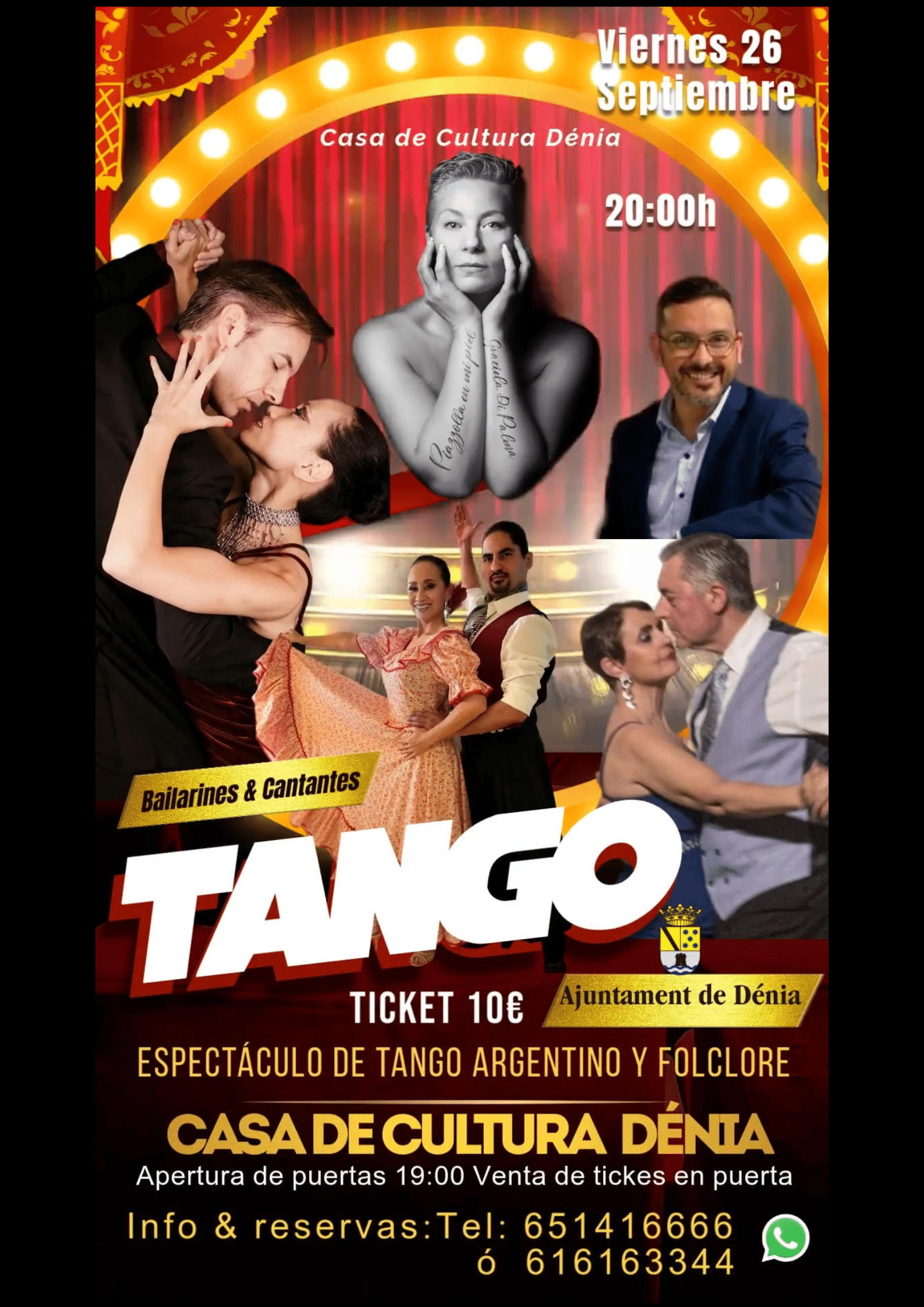 Espectáculo de tango en Casa de Cultura Dénia.