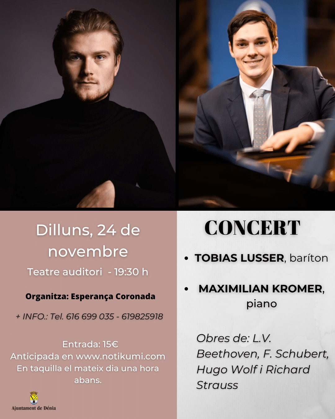 Concierto de barítono y piano en Denia, noviembre