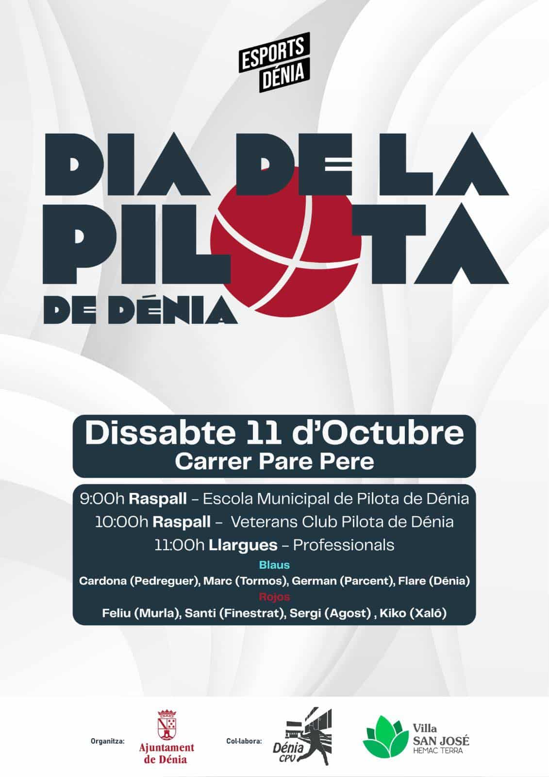 Evento de pilota en Dénia, 11 de octubre.
