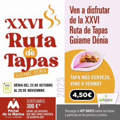 Cartel promocional XXVI Ruta de Tapas Dénia 2025